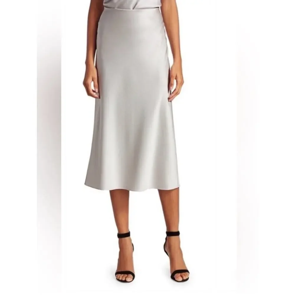 NWT alice + olivia Maeve Slip Skirt Women’s Size 4 silver grey